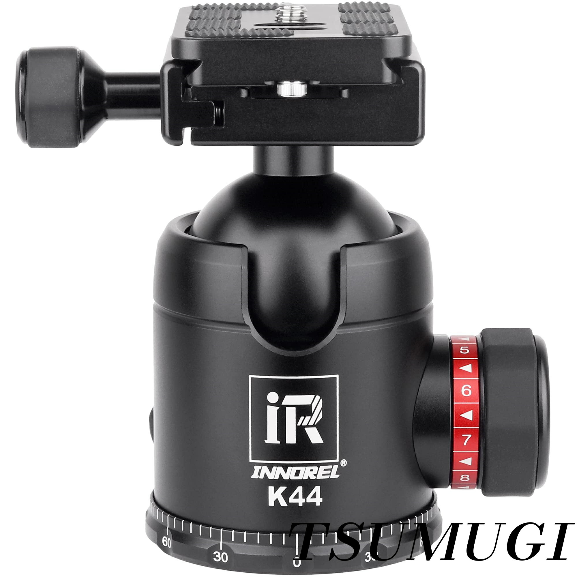 【まとめ買いで最大500円OFFクーポン!】【送料無料】ボール雲台 微動雲台 低重心 最大耐荷重 25kg ボールヘッド直径 44MM 強化 CNC アルミ合金 360度回転 パノラマ 3/8"ネジ 1/4"ネジ クイックシュー付き 三脚 一脚 一眼レフ 撮影 DSLR ビデオカメラ 望遠鏡用(K44 雲台)