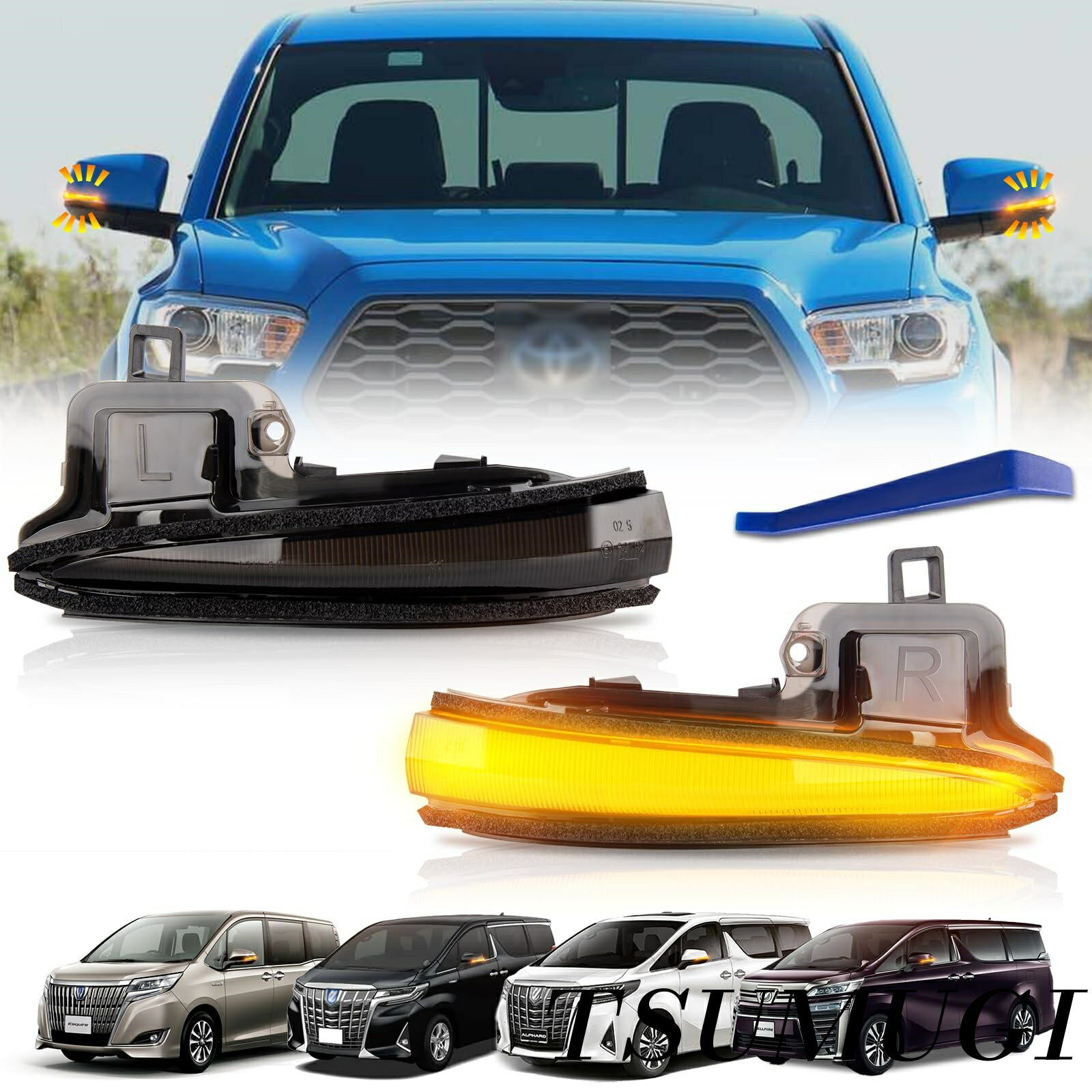 【まとめ買いで最大500円OFFクーポン!】【送料無料】50系アルファード ヴェルファイア 30系 前期 後期 サイドミラー ウインカー 純正交換ウインカー ドアミラーウインカー 2個セット 車検対応 スモークレンズ