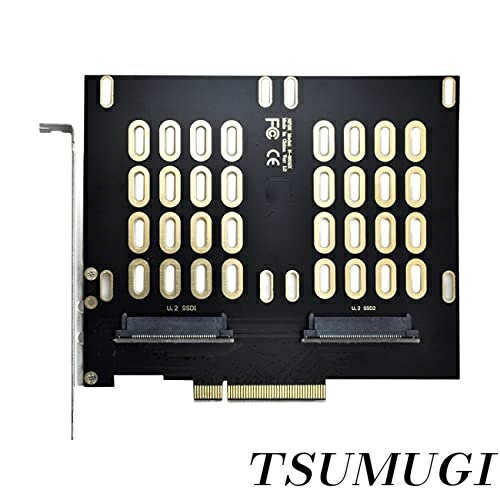 【まとめ買いで最大500円OFFクーポン!】【送料無料】2X U.2 SFF-8639 SSD - PCIE Express 3.0 Gen3 X8 X16 RAID カード VROC Raid0 ハイパーアダプター