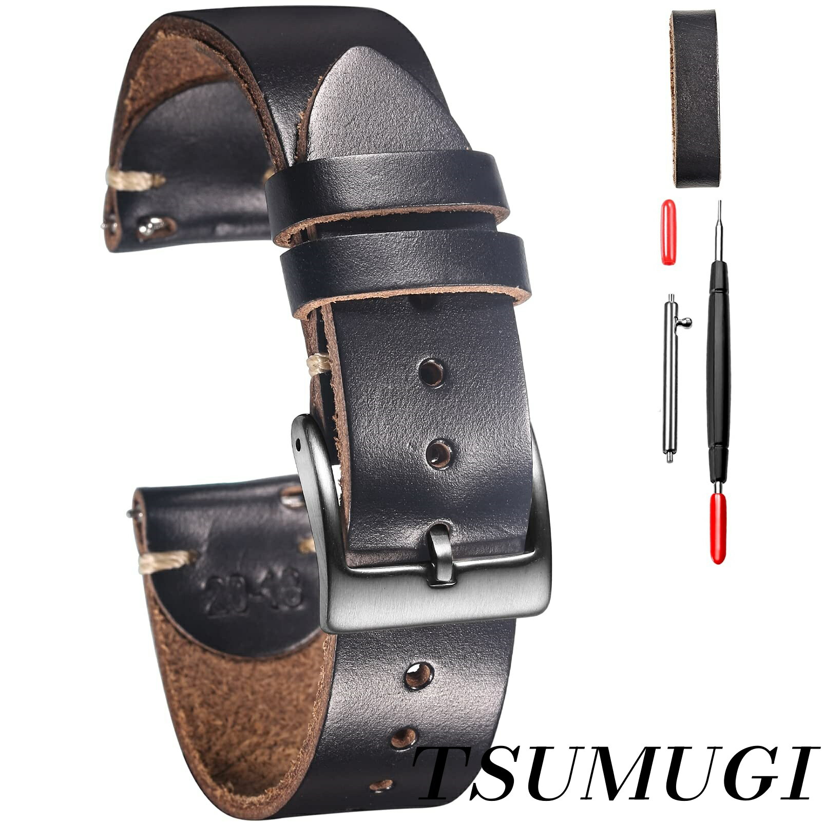 �ڤޤȤ��㤤�Ǻ���500��OFF�����ݥ�!�ۡ�����̵�����ӻ��ץ��ȥ�å�18/20/22mm Horween���ե��ܳץ쥶�� ������ơ������ϥ�ɥᥤ�� ���...