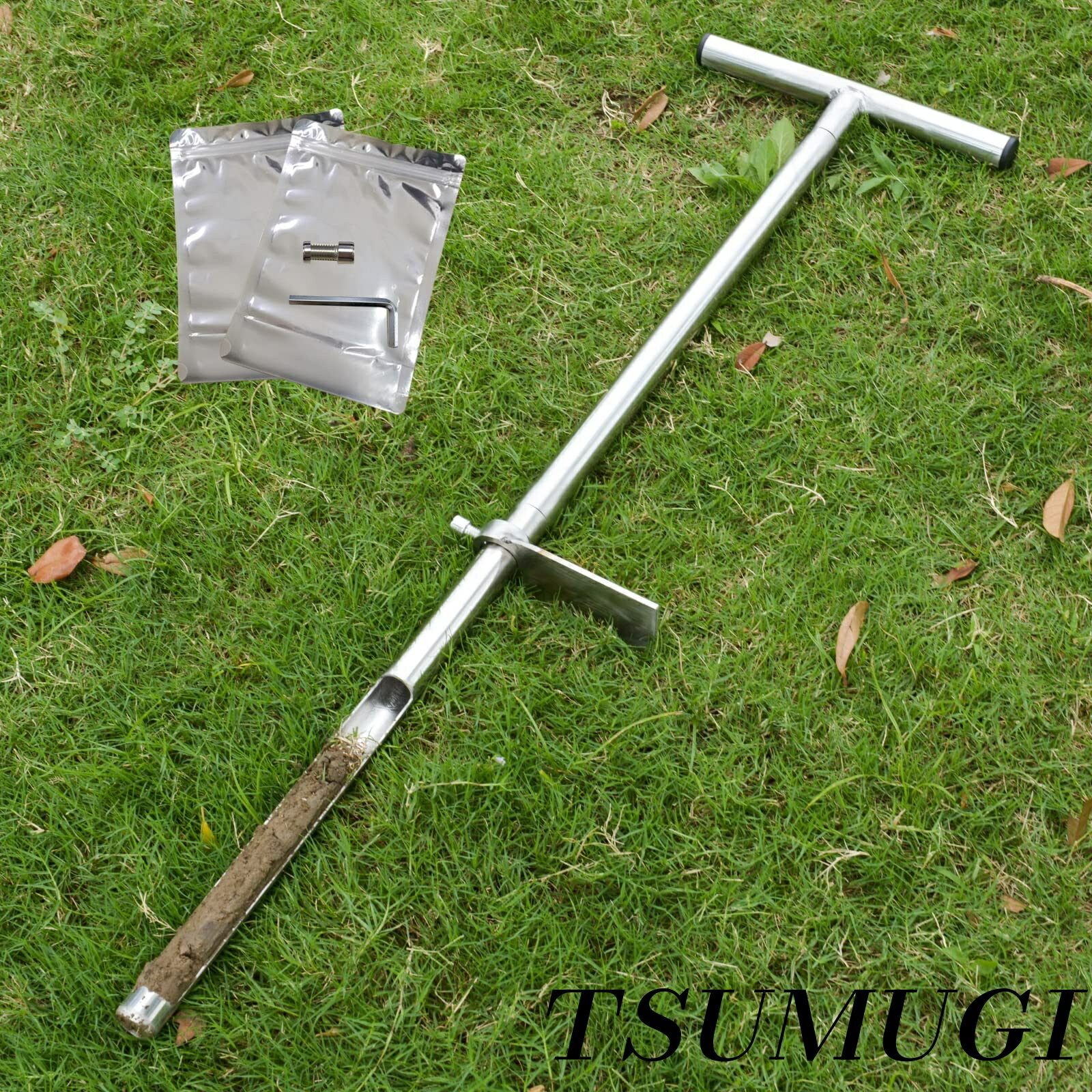 【まとめ買いで最大500円OFFクーポン!】【送料無料】土壌サンプラー 足踏み式土壌プローブ ステンレススチール 90cm