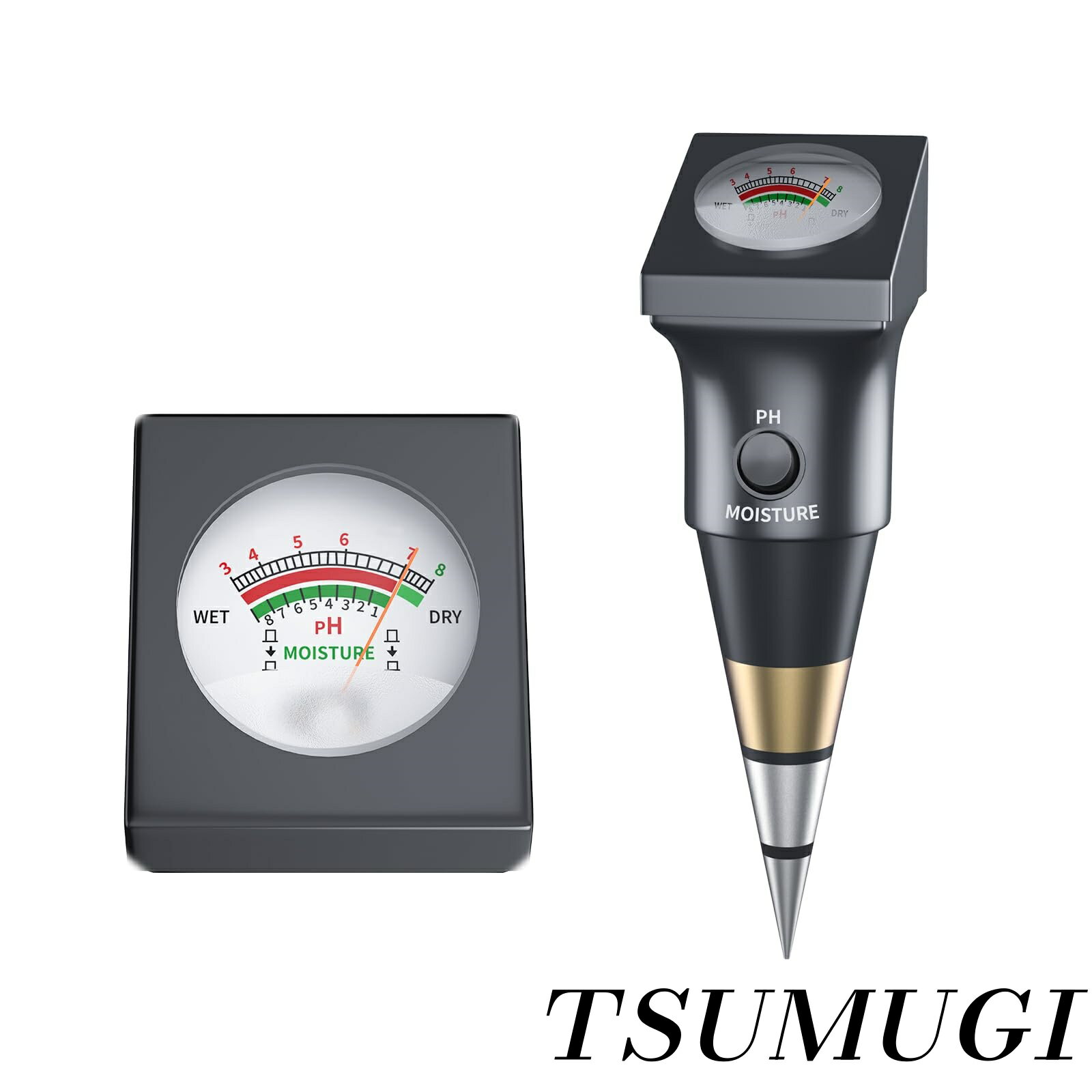 【まとめ買いで最大500円OFFクーポン!】【送料無料】起電式土壌測定器 電池不要 高精度 pH測定器 水遣..