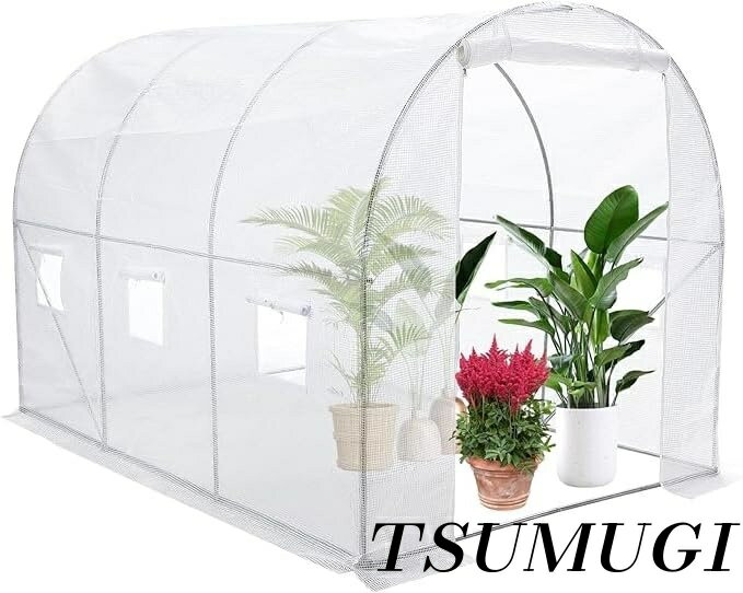 【まとめ買いで最大500円OFFクーポン!】【送料無料】農業ビニールハウス 家庭菜園 大型 ビニール温室 大容量 家庭用 簡易 風対策 霜よけ 雨よけ 虫よけ 2坪 3mx2mx2m