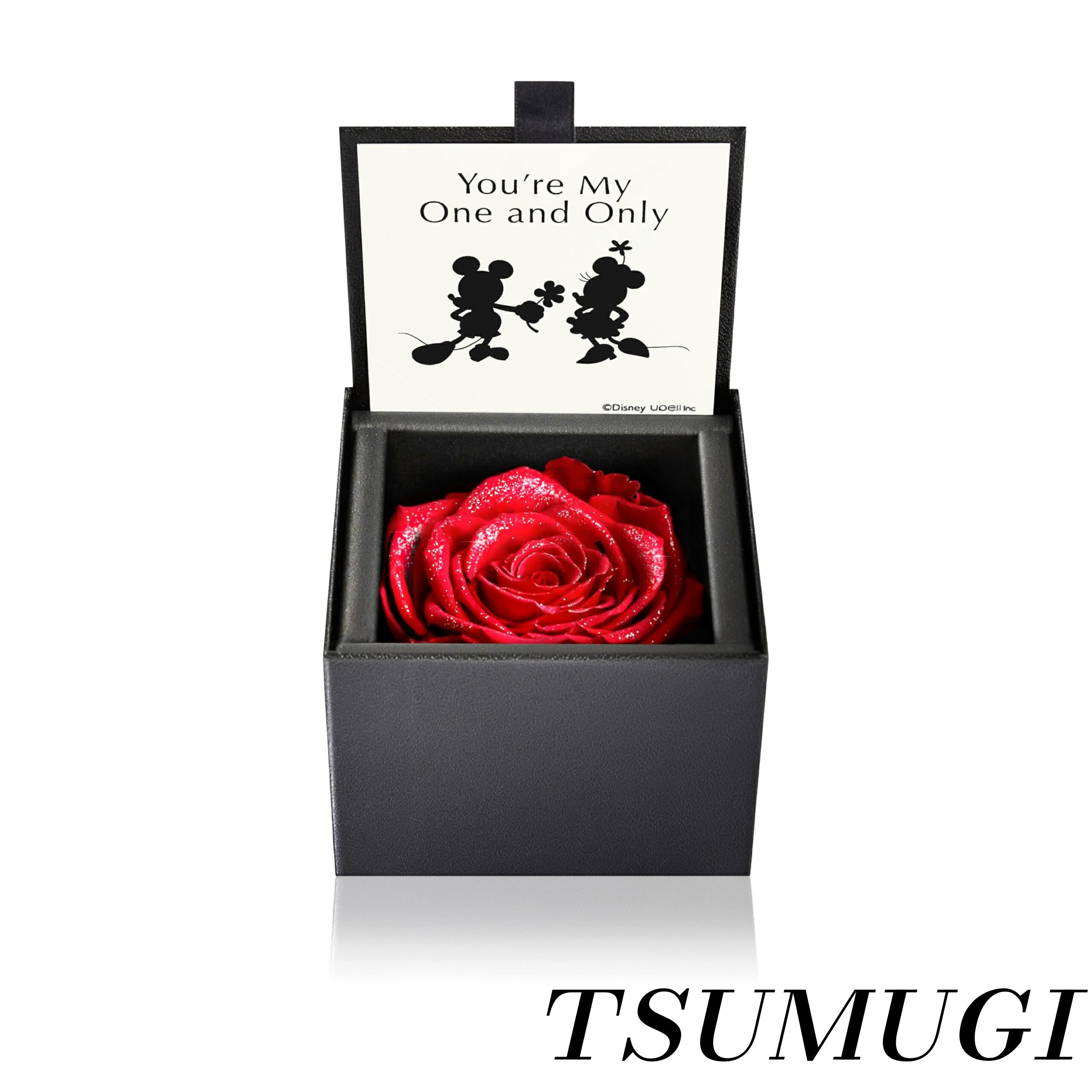 【まとめ買いで最大500円OFFクーポン!】【送料無料】アモローサ プリザーブドフラワー ダイヤモンドローズボックス85 ディズニー You're my one and only ブライトレッド バラ ギフト 花 誕生日 結婚 記念日 プロポーズ ドライフラワー プレゼント 女性 DS85ONE