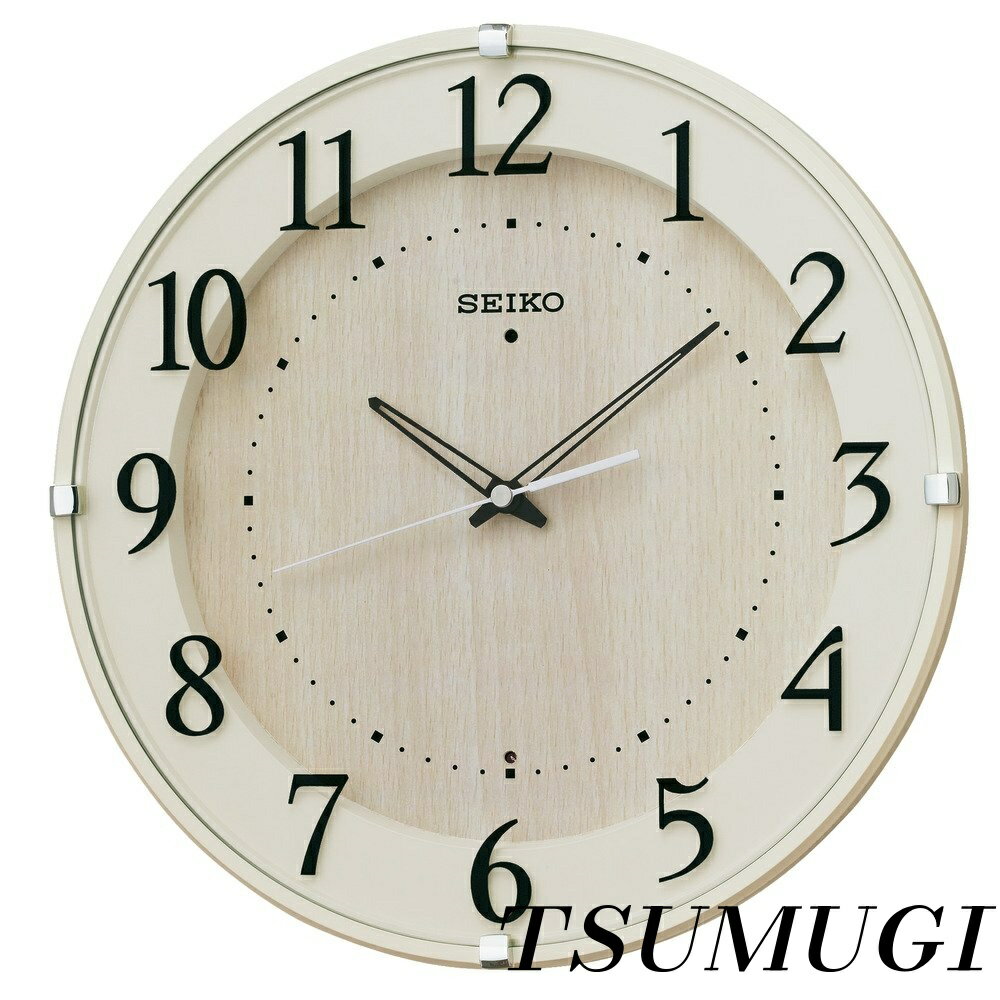 樂天商城 - 【まとめ買いで最大500円OFFクーポン!】【送料無料】Clock) 掛け時計 ナチュラル 電波 アナログ アイボリー 直径320x46mm KX397A