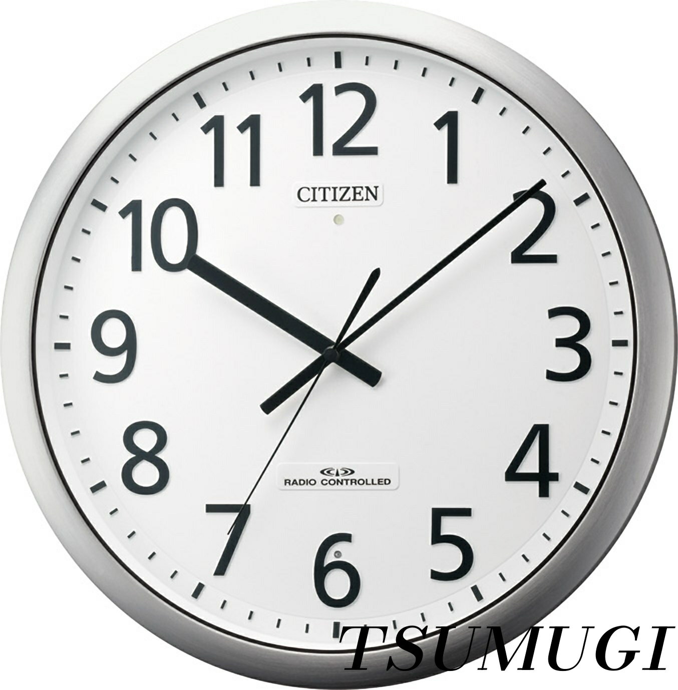Watches - 【まとめ買いで最大500円OFFクーポン!】【送料無料】掛け時計 電波時計 オフィス 屋内用 防滴 防塵 静音 ステンレス枠 連続秒針 シルバー Ф38×5.7cm オフィス用品 工場 事務所 パルフィス484 シチズン CITIZEN 8MY484-019