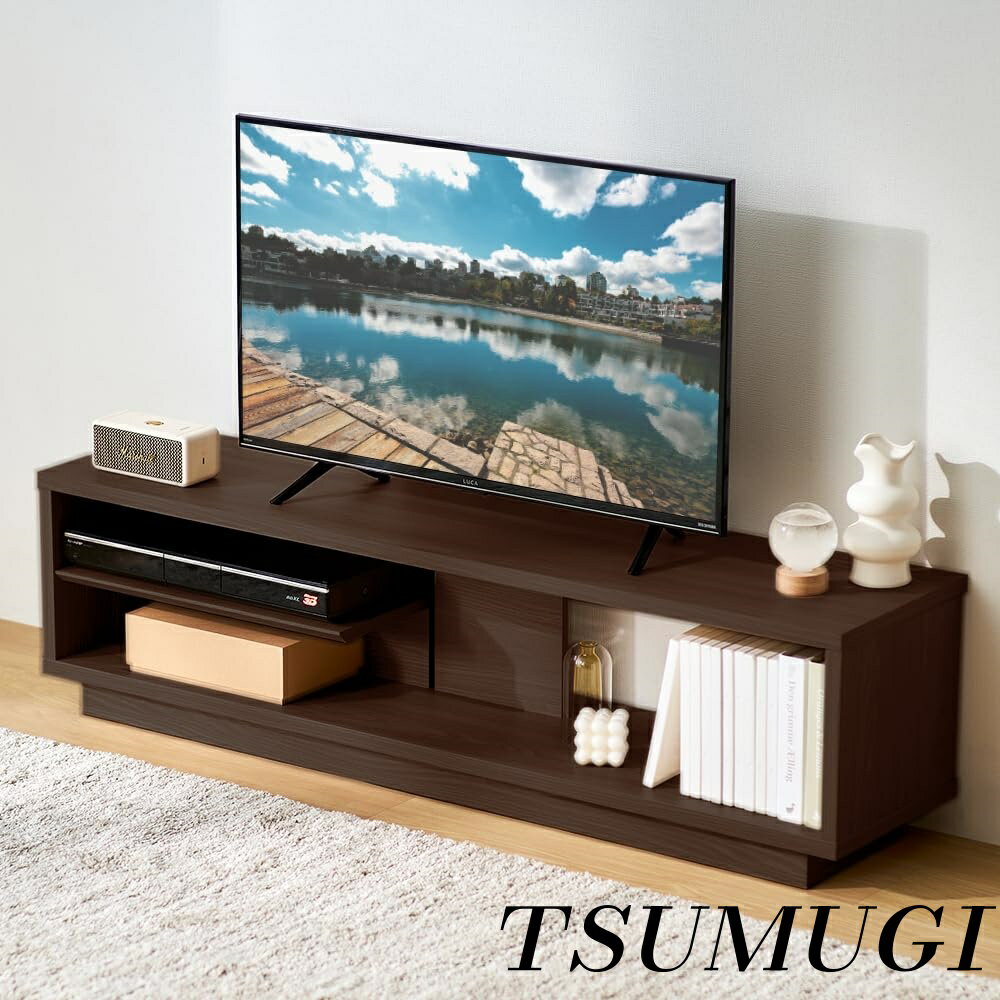 TV Tables - 【まとめ買いで最大500円OFFクーポン!】【送料無料】『コードを隠せる』 テレビ台 収納棚付き AVボード テレビボード 幅120cm スタンダードタイプ OTS-120SR ウォールナット/ブラック