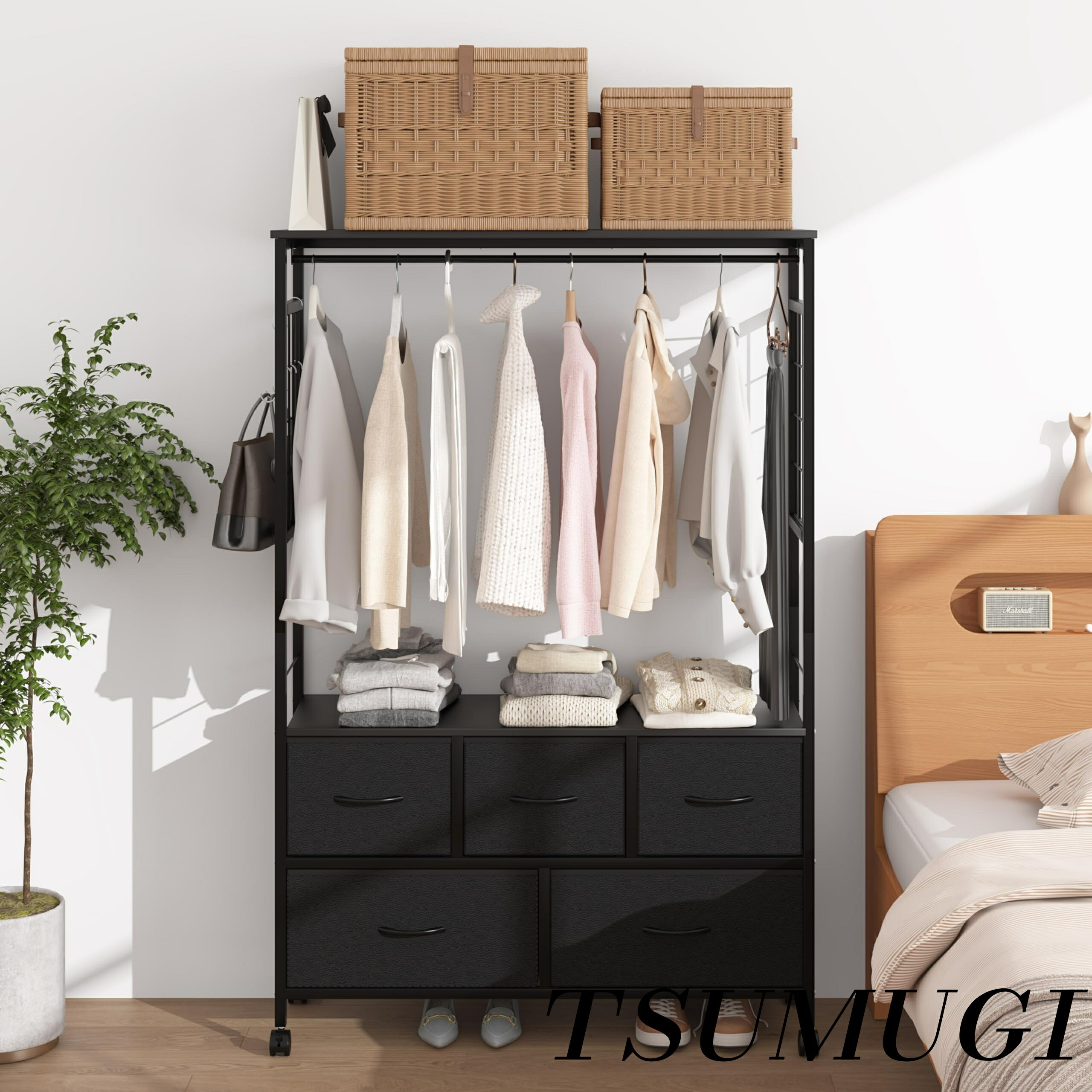 【まとめ買いで最大500円OFFクーポン!】【送料無料】ハンガーラック 幅100奥行30高さ151. ...