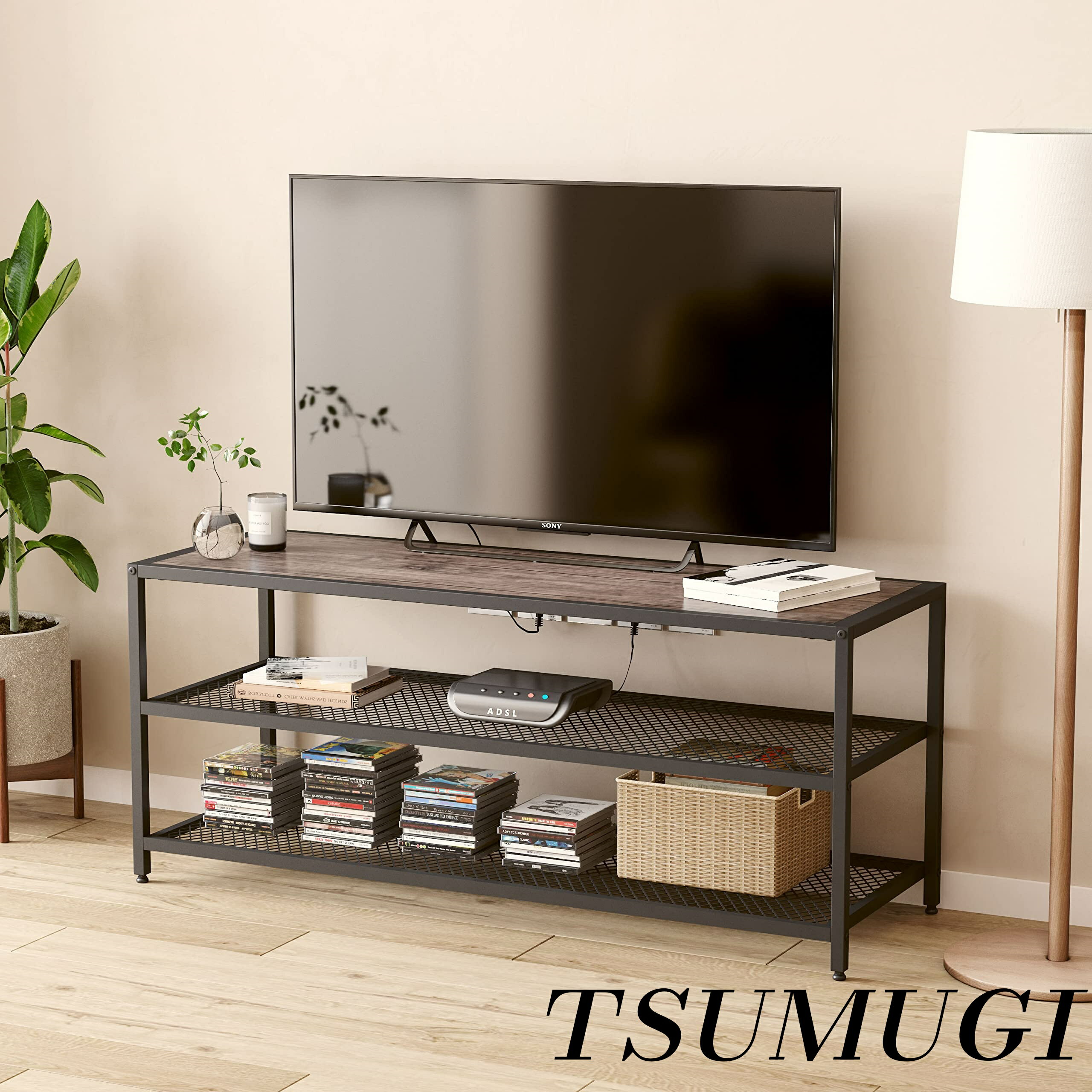 乐天商城 - 【まとめ買いで最大500円OFFクーポン!】【送料無料】40インチ テレビボード幅120*奥行40*高さ50cm ローボード 収納つき 木目調 テレビラック tv台 おしゃれ オープンラック