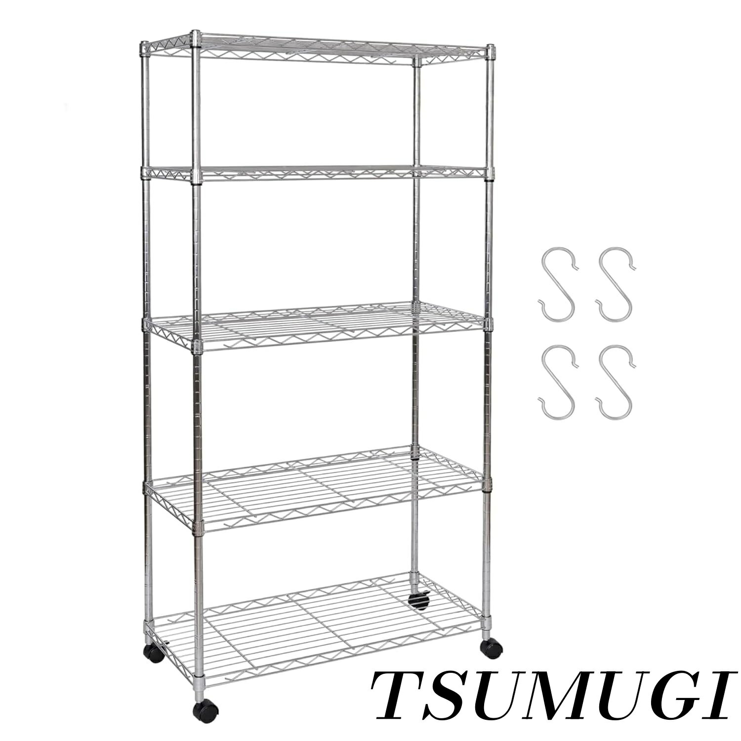 【大容量収納】 多層設計、収納用に仕切ることができる、異なるアイテムを重ねて、スペースを合理的に使用します、ご自宅の整理整頓をお手伝いします！さらに、必要に応じて段数を調整することもできます、ご家庭のあらゆる場所にあるこまごましたものを整理するのに最適です。S字フック4個付き、さまざまな収納ニーズにも対応できます。【調節可能な層】 各段をお好みの高さにカスタマイズでき、収納棚を特定の収納ニーズに合わせることができます。棚板を簡単に調節して、大きな箱から小さなキッチン用品まで、さまざまなアイテムに対応できます。多用途に使えるシェルフユニットなので、スペースを柔軟に整理できます。【省スペース】 設置面積が小さいため、スペースを隅々まで有効に活用できる。5段のコンパートメントで、効率的にアイテムを整理し、散らからない環境を育成し、スペースの使用を最適化します。この多目的なワイヤー収納ラックは、通気性を最適化し、ホコリや汚れの蓄積を最小限に抑えるオープン設計が特徴です。【多目的な使用】棚板は、水、錆、腐食から保護するために特別にコーティングされています。寝室、キッチン、書斎など、どの部屋の整理にも最適です。このワイヤーシェルフは、住宅用にも商業用にも適しており、幅広い用途に使用できます。パントリー用品から本、工具など、あらゆるものの収納に最適です。【組み立て簡単】業務用オーガナイザーラックはシンプルな構造で設計されており、組み立てが簡単です。ワイヤーシェルフユニットを使って、収納スペースを素早く効率的に整理しましょう。用途に合わせてご使用いただけ、収納力は抜群です。【大容量収納】 多層設計、収納用に仕切ることができる、異なるアイテムを重ねて、スペースを合理的に使用します、ご自宅の整理整頓をお手伝いします！さらに、必要に応じて段数を調整することもできます、ご家庭のあらゆる場所にあるこまごましたものを整理するのに最適です。S字フック4個付き、さまざまな収納ニーズにも対応できます。 【調節可能な層】 各段をお好みの高さにカスタマイズでき、収納棚を特定の収納ニーズに合わせることができます。棚板を簡単に調節して、大きな箱から小さなキッチン用品まで、さまざまなアイテムに対応できます。多用途に使えるシェルフユニットなので、スペースを柔軟に整理できます。 【省スペース】 設置面積が小さいため、スペースを隅々まで有効に活用できる。5段のコンパートメントで、効率的にアイテムを整理し、散らからない環境を育成し、スペースの使用を最適化します。この多目的なワイヤー収納ラックは、通気性を最適化し、ホコリや汚れの蓄積を最小限に抑えるオープン設計が特徴です。 【多目的な使用】棚板は、水、錆、腐食から保護するために特別にコーティングされています。寝室、キッチン、書斎など、どの部屋の整理にも最適です。このワイヤーシェルフは、住宅用にも商業用にも適しており、幅広い用途に使用できます。パントリー用品から本、工具など、あらゆるものの収納に最適です。 【組み立て簡単】業務用オーガナイザーラックはシンプルな構造で設計されており、組み立てが簡単です。ワイヤーシェルフユニットを使って、収納スペースを素早く効率的に整理しましょう。用途に合わせてご使用いただけ、収納力は抜群です。