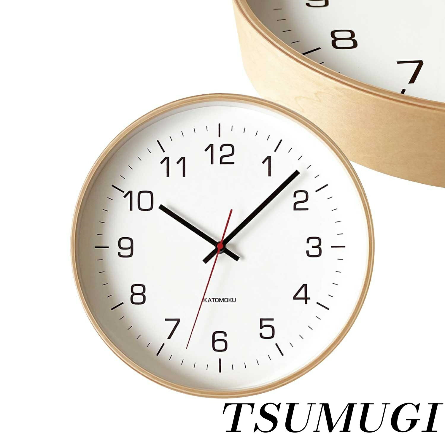 �ڤޤȤ��㤤�Ǻ���500��OFF�����ݥ�!�ۡ�����̵����plywood clock 4 �ʥ����� km-61NARC �ݤ����� Ϣ³�ÿ� ľ��30.4cm (...