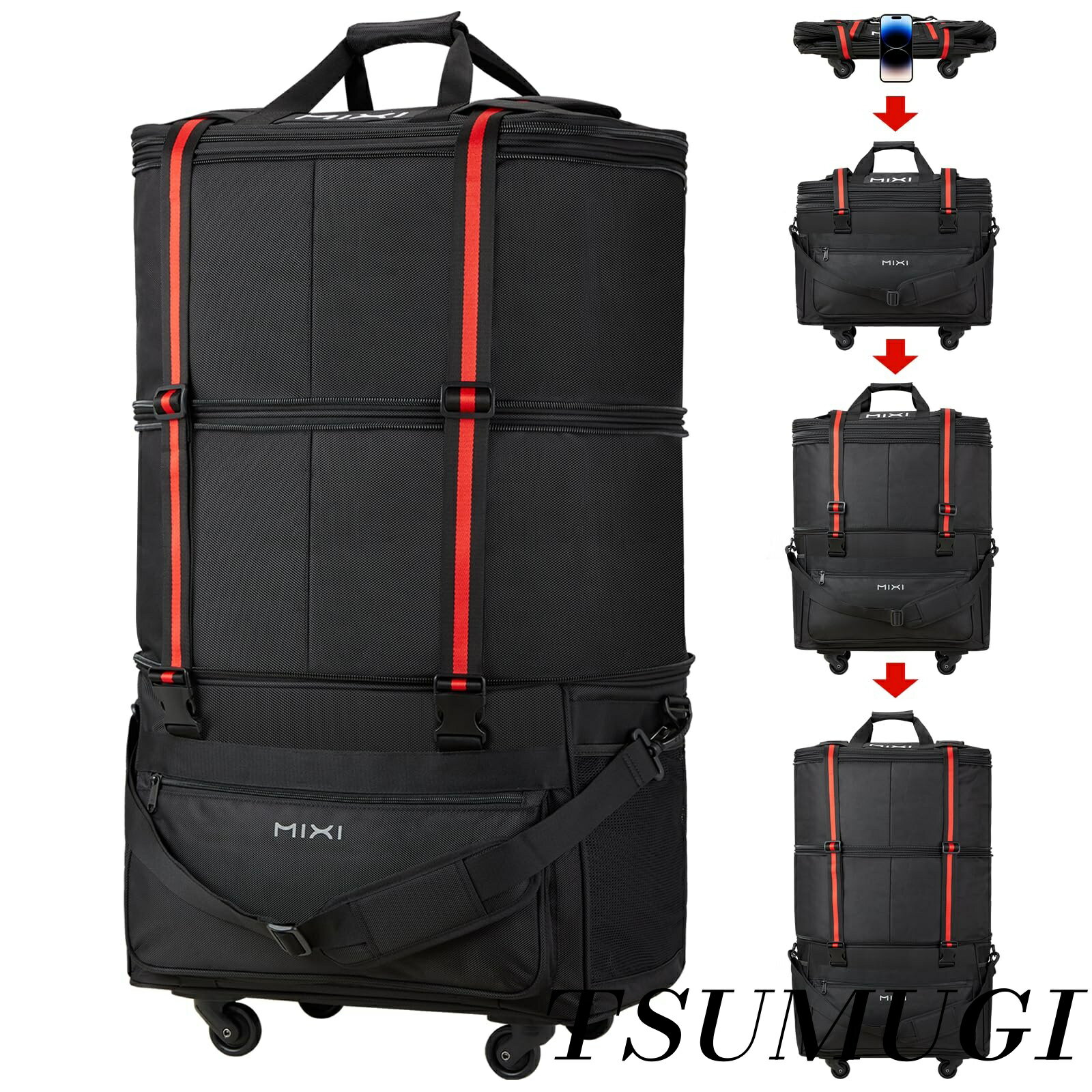 �ڤޤȤ��㤤�Ǻ���500��OFF�����ݥ�!�ۡ�����̵�����ޤꤿ���߼������ĥ����� ��ĥ��ǽ�� 3�ʳ�����Ĵ����ǽ 58L/90L/120L ����ѥ��ȼ�Ǽ�� ��...