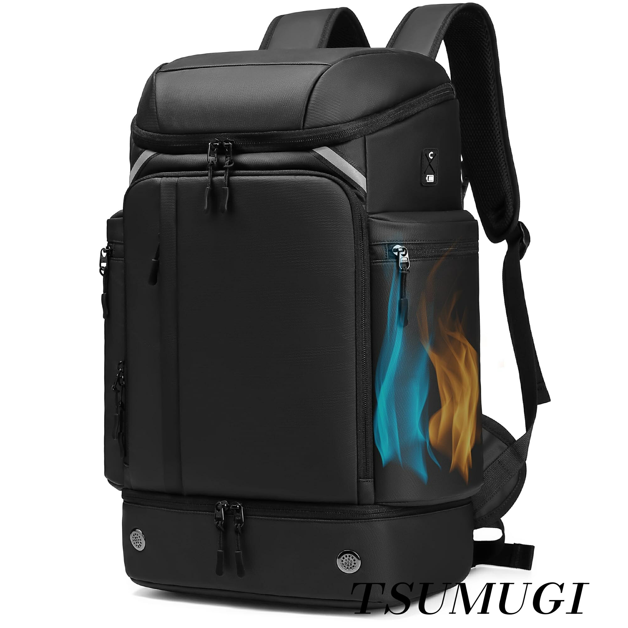 登録情報 取り扱い案内 水拭き この商品について 【40リットル大容量設計】スクエア型＋幅広マチで収納力抜群、15.6インチのノートパソコン、9.7インチのタブレット、A4サイズの書類、靴や3〜5日の着替えなどを、これ一つにまとめて収納可能です！出張、旅行には欠かせないキャリーオン機能も搭載します 【多機能・ポケットたくさん】リュックは17個ポケットが付き、物を分けてスッキリ収納できます；特にシューズ収納ポケット、乾湿分離ポケット、保冷ポケット、背面ポケットを設け、出張や旅行、ジムにおすすめのモデルです 【体にやさしいバックパック】チェストベルトとヒップベルトの二重設計で、より安定してリュックを身体に固定することが出来て、より一層身体に負担をかけるのを軽減し、長時間背負っても疲れにくく、快適な背負い心地を確保します。背面には3Dメッシュ通気性マット素材を採用。通気性が良く、水分を汗などの速やかに吸収・拡散させ、快適な使用感を実現します 【撥水加工】メイン素材には撥水性の高いコーティング素材を採用。耐水性を上げるとともに見た目のさりげない光沢感をだし、引っ張りや摩擦に強い、伸び縮みがなく、大人の魅力を演出してくれます。素材や質感にこだわることで、手触りが良くて高級感が溢れています。毎日使用するのに相応しいクオリティを実現しています（完全防水ではないのでご注意ください） 【改良されたUSB充電ホール付】改良されたUSB充電ホールで、背負ったままスマホに充電も可能、ヘッドセットで音楽、通話も可能です 続きを見る この商品について登録情報 取り扱い案内 水拭き この商品について 【40リットル大容量設計】スクエア型＋幅広マチで収納力抜群、15.6インチのノートパソコン、9.7インチのタブレット、A4サイズの書類、靴や3〜5日の着替えなどを、これ一つにまとめて収納可能です！出張、旅行には欠かせないキャリーオン機能も搭載します 【多機能・ポケットたくさん】リュックは17個ポケットが付き、物を分けてスッキリ収納できます；特にシューズ収納ポケット、乾湿分離ポケット、保冷ポケット、背面ポケットを設け、出張や旅行、ジムにおすすめのモデルです 【体にやさしいバックパック】チェストベルトとヒップベルトの二重設計で、より安定してリュックを身体に固定することが出来て、より一層身体に負担をかけるのを軽減し、長時間背負っても疲れにくく、快適な背負い心地を確保します。背面には3Dメッシュ通気性マット素材を採用。通気性が良く、水分を汗などの速やかに吸収・拡散させ、快適な使用感を実現します 【撥水加工】メイン素材には撥水性の高いコーティング素材を採用。耐水性を上げるとともに見た目のさりげない光沢感をだし、引っ張りや摩擦に強い、伸び縮みがなく、大人の魅力を演出してくれます。素材や質感にこだわることで、手触りが良くて高級感が溢れています。毎日使用するのに相応しいクオリティを実現しています（完全防水ではないのでご注意ください） 【改良されたUSB充電ホール付】改良されたUSB充電ホールで、背負ったままスマホに充電も可能、ヘッドセットで音楽、通話も可能です 続きを見る この商品について