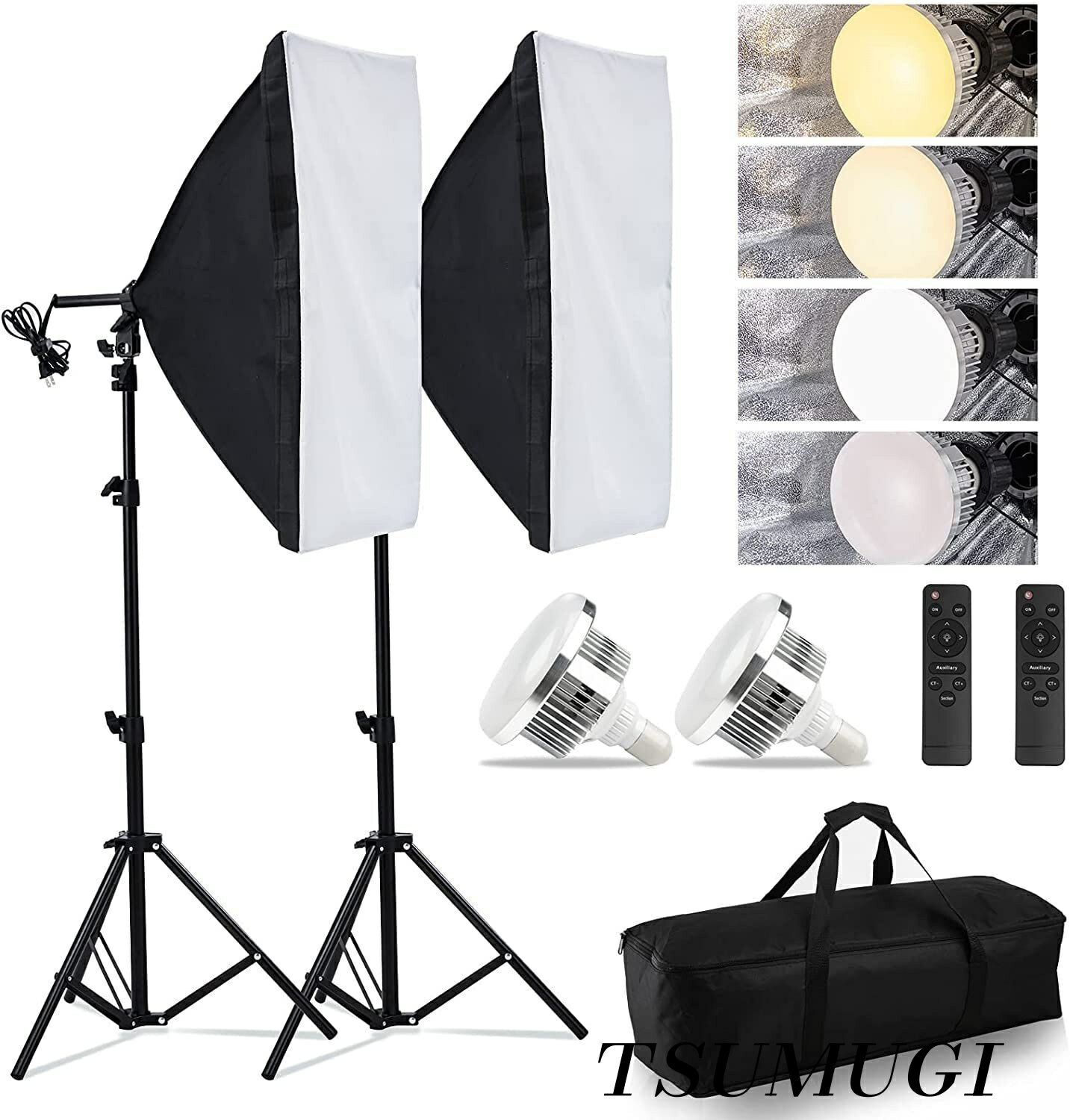 【まとめ買いで最大500円OFFクーポン!】【送料無料】2024新登場LED撮影用ライト】写真撮影ソフトボックス 50x70cm 照明キット 遠隔操作 3色ライトモード 2800K-6000K 撮影用照明 写真照明用セット 三脚付き 調整可能スタンド 収納バッグ付き お持ち込みやすい 写真用 撮影用