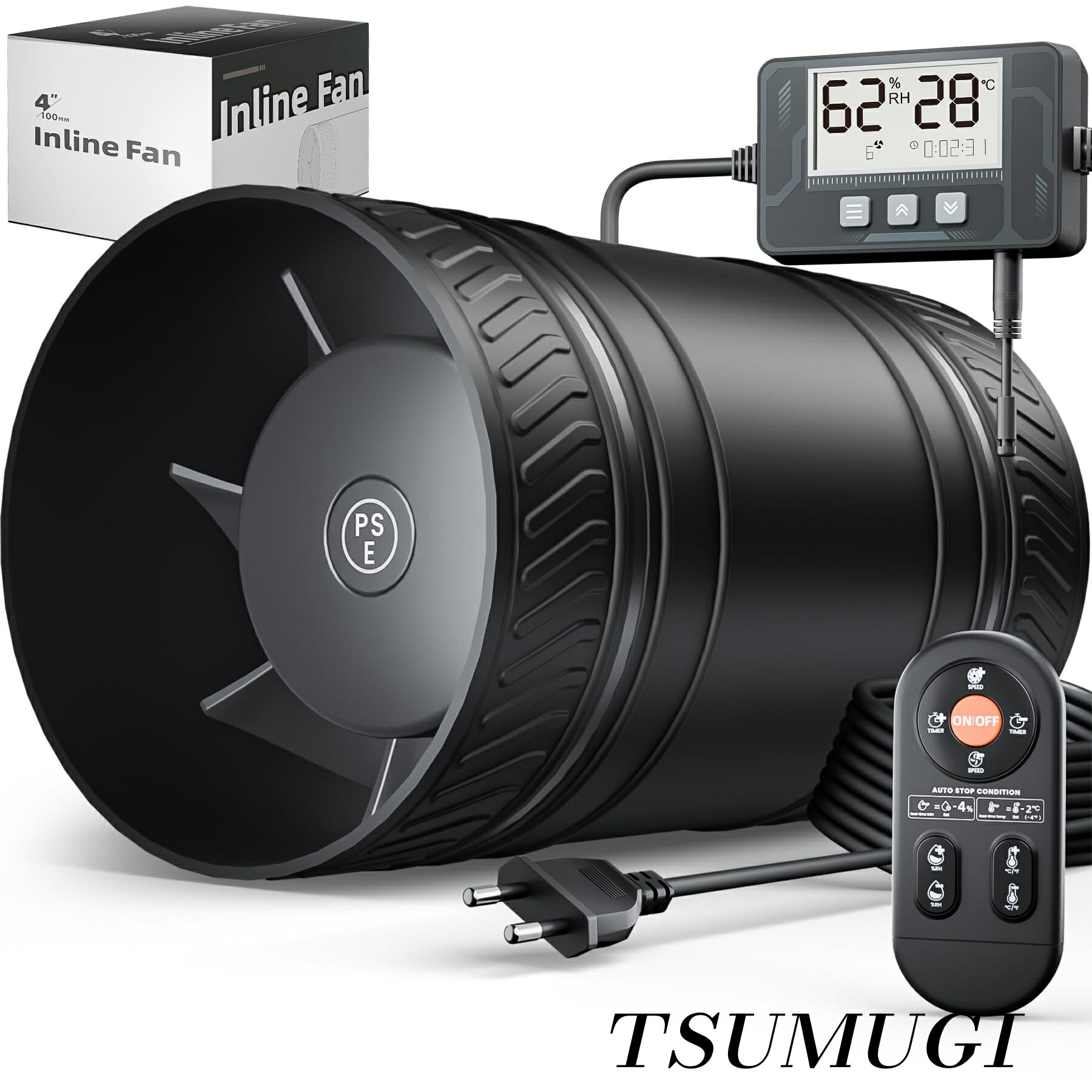 【まとめ買いで最大500円OFFクーポン!】【送料無料】310m3/h 5000RPM 小型 換気ファン 除湿 乾燥 消臭 ブラック グローバル展開中
