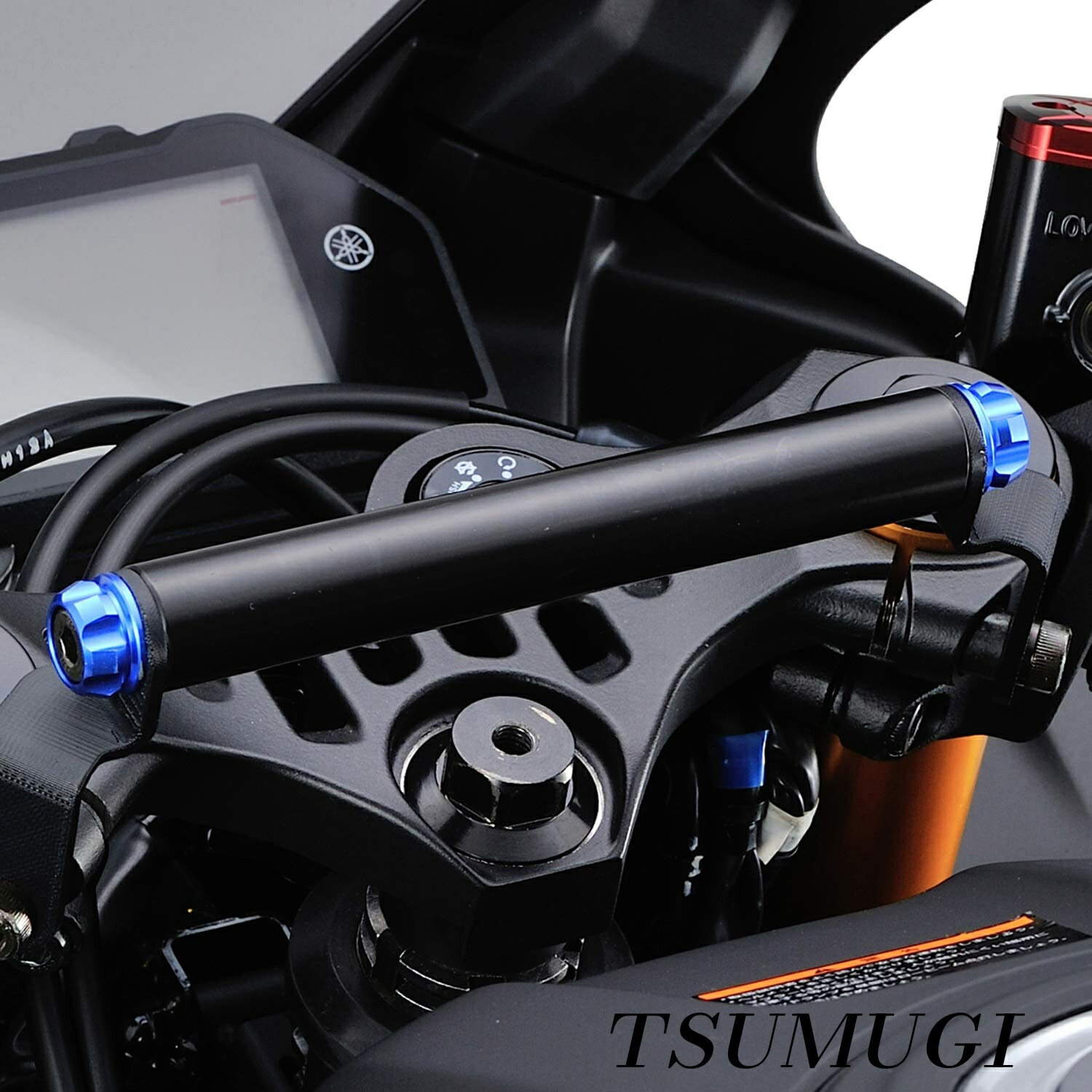 【まとめ買いで最大500円OFFクーポン!】【送料無料】YZF-R25/YZF-R3(19-22)専用 クランプバー マルチバーホルダー ブルー 17859