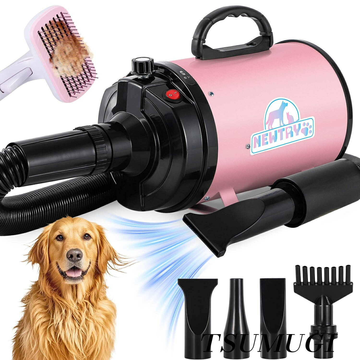 【まとめ買いで最大500円OFFクーポン!】【送料無料】ペットドライヤー 犬用 ペット用 ドライヤー ブロ..