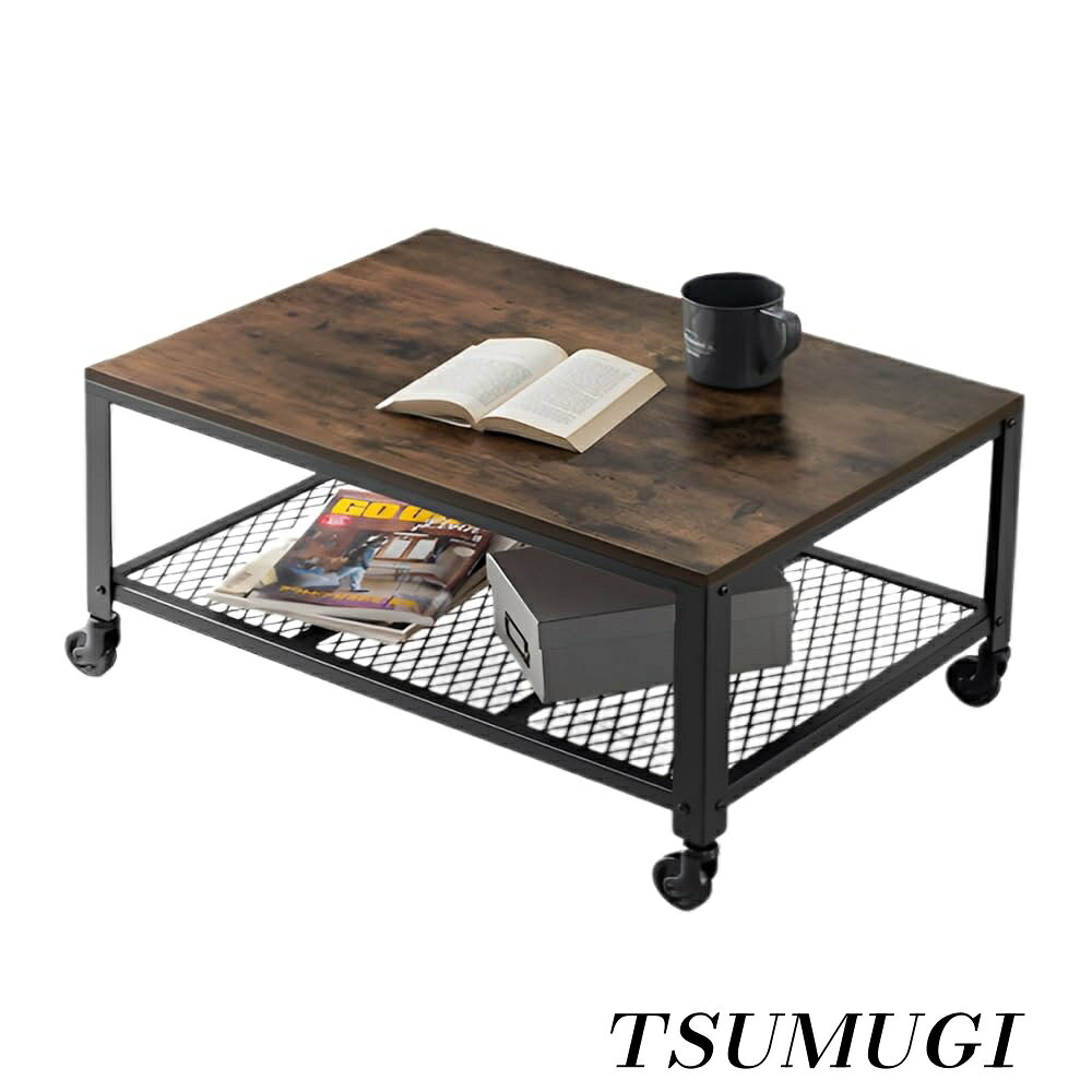 乐天商城 - 【まとめ買いで最大500円OFFクーポン!】【送料無料】センターテーブル 机 単品 幅80cm ヴィンテージ コンパクト リビングテーブル コーヒーテーブル 復古 高さ調節