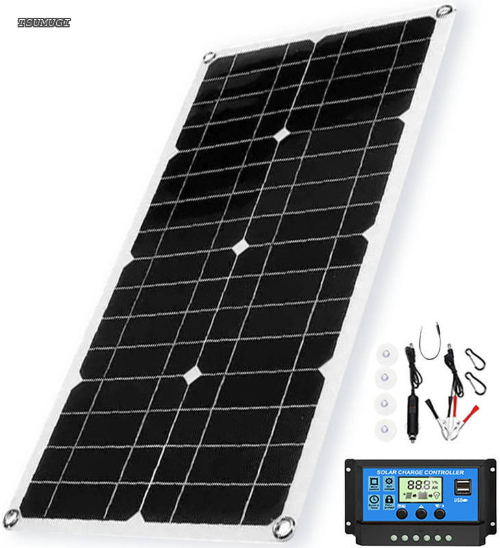 【送料無料】ソーラーパネル ソーラーチャージャー 太陽光発電 25w 18V 家庭用蓄電池 デュアルUSBポート アウトドア ポータブル バッテリー 充電器 車 ライト 防災 キャンピングカー 船舶 車中泊 キャンプ 軽量 省エネ (1)