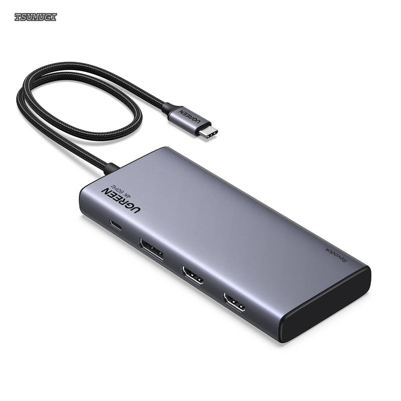 【送料無料】Revodok USB-C ハブ ドッキングステーション 3画面出力 HDMI *2 +DP 最大4K@60Hz 出力 10GbpsUSB C& A 高速データ転送ポート PD3.0 100W急速充電対応 ノートPC/タブレット/スマホ対応 MacBook/iMac/Galaxy/Dell/Oculus/Lenovo等に適用