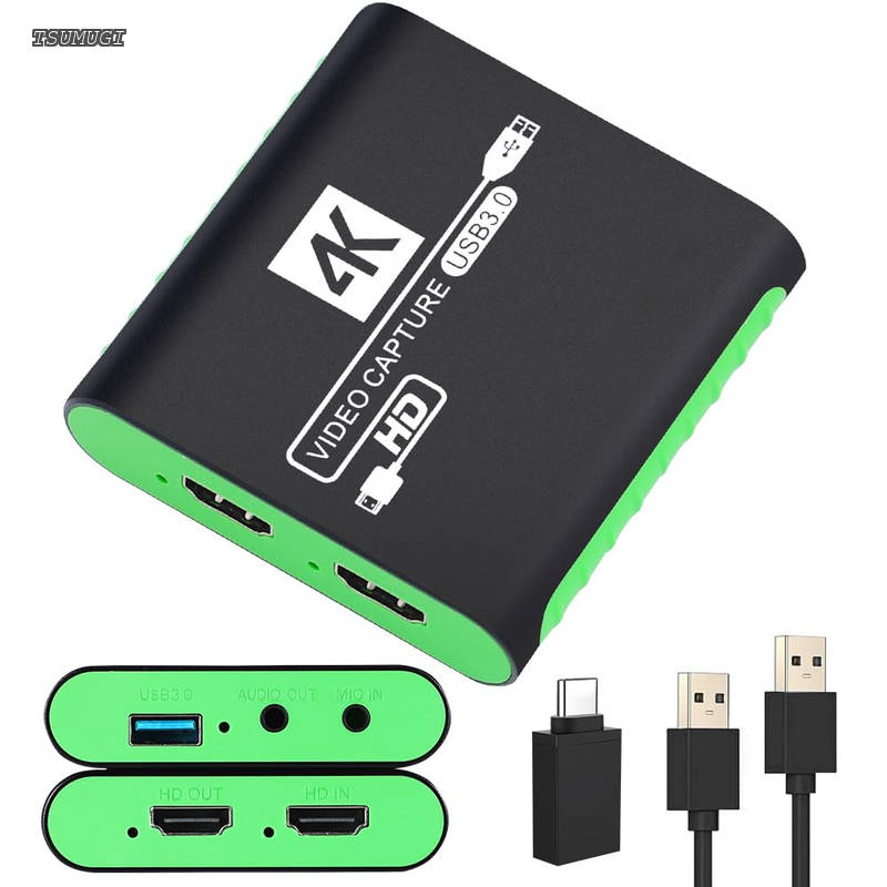 HDMI 4K パススルー対応 Switch対応 PS5 対応 1080P 60FPS キャプチャー USB 3.0 Type-C 低遅延 PS4/Xbox/Wii U/PC/ウェブカメラ/スマートフォン対応 実況 会議 ライブ配信 録画 Windows 7/8/10/11 Mac Linux Android iPad OBS YouTube Twitch対応