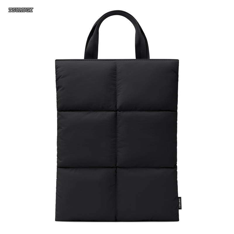 Puffy Pillow Laptop Sleeve Compatible with 16 inch MacBook Pro M4 M3 M2 M1 & MacBook Air 15-in M4 A3241 2025 M3 M2 Nylon Hidden Handle for Mac Black