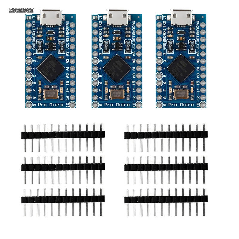 【送料無料】Micro基板 Atmel mega 32U4 5V/16MHz Module Board マイクロコントローラーボード Arduino互換 Leonardo Replace Atmel mega 328 Arduino互換 Pro Miniと互換 3個セット