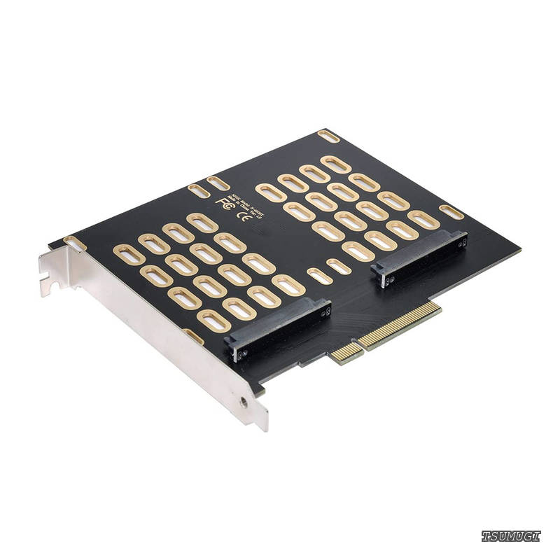 【送料無料】Dual 2X U.2 SFF-8639 SSD to PCIE Express 3.0 Gen3 X8 X16 RAID Card VROC Raid0 Hyper Adapter
