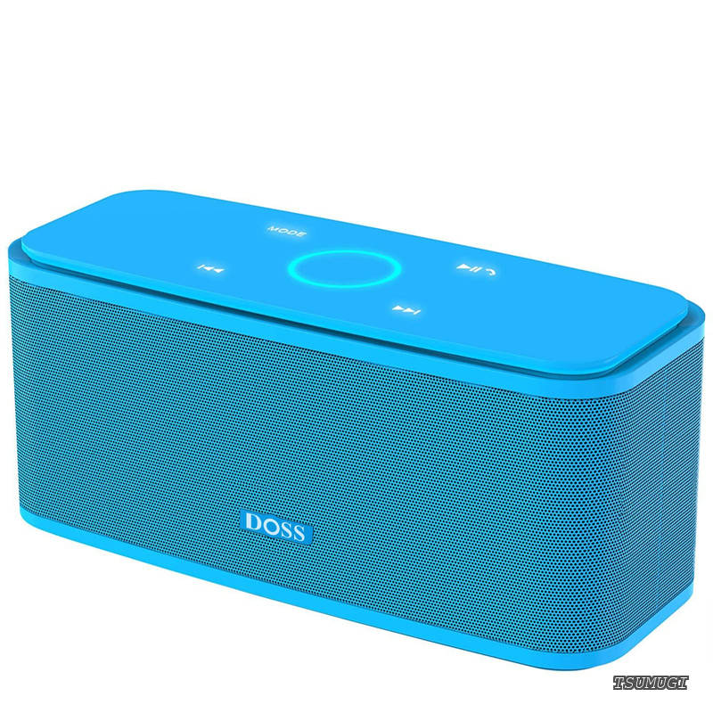 Soundbox ワイヤレススピーカー Bluetooth5.0搭載 12Wパワフルなサウンド 20時間再生 IPX5防水 タッチコントロール TFカード/Aux入力対応 マイク内蔵 お風呂 車(ブルー)