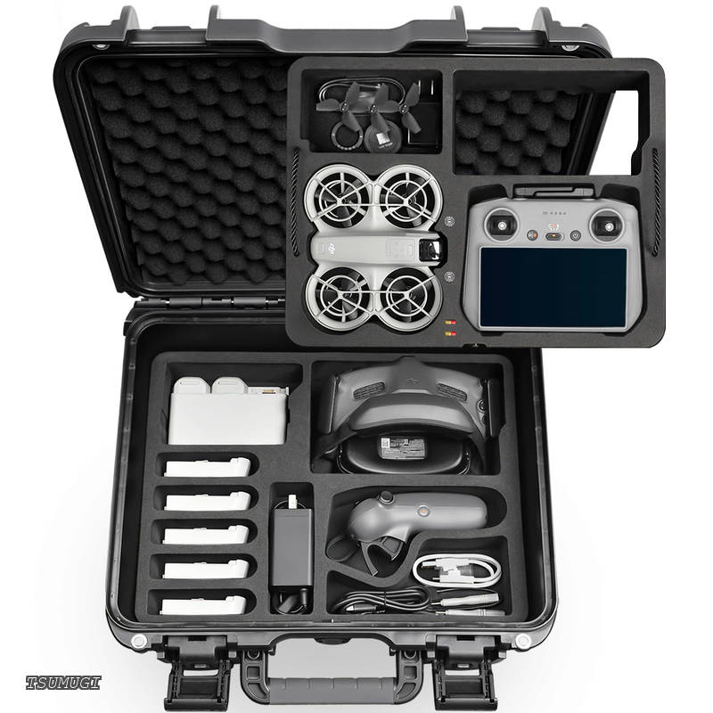 DJI Neo 1ドローン用防水ハードキャリングケース DJI RC 2 DJI RC N3/N DJI Goggles 3(Goggles N3 には対応していません)/2/Goggles Integra、DJI RC Motion 3/2、DJI FPV Controller 3およびアクセサリー（ケースのみ）