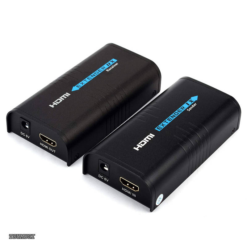 【送料無料】HDMI 延長器エクステンダー 160m TCP IP 経由 LAN エクステンダー 1080P Rj45 hdmiエクステンダー over IP CAT7 CAT6 CAT6A LANケーブル 60Mまで 延長 PC カメラ モニター TV プロジェクター 対応 HSV373 V2（送信器 + 受信器）
