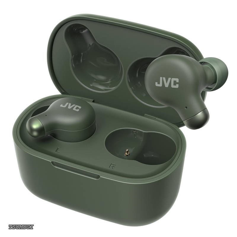 【送料無料】JVC HA-Z251T-G ワイヤレスイヤホン Bluetooth Ver5.3 ノイズキャンセリング 外音取込み機能 マイク付き 最大28時間再生 小型 軽量 防滴 IPX4 低遅延モード テレワーク グリーン tsumugi33-10048702 つむぎハウス パッケージ画像