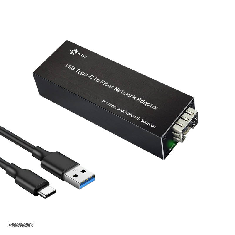 【送料無料】Type C - ファイバーネットワークアダプター 100/1000base-X USB to Open SFP ギガビットネットワークカード対応 Windowsサーバー/Windows/LinuxコンパクトNICネットワークアダプター。