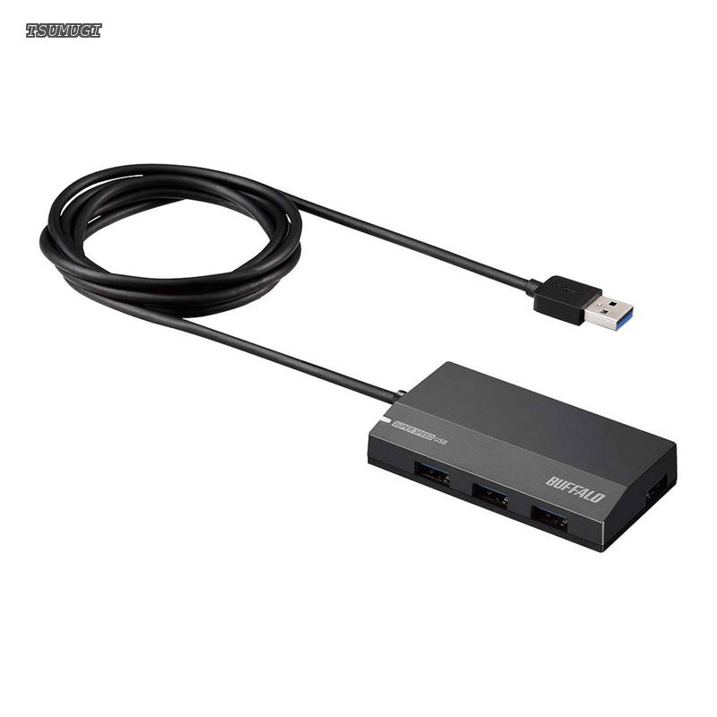 【送料無料】BUFFALO USB3.0 セルフパワー 4ポートハブ ブラック スタンダードモデル BSH4A125U3BK 【Nintendo Switch/Windows/Mac対応】