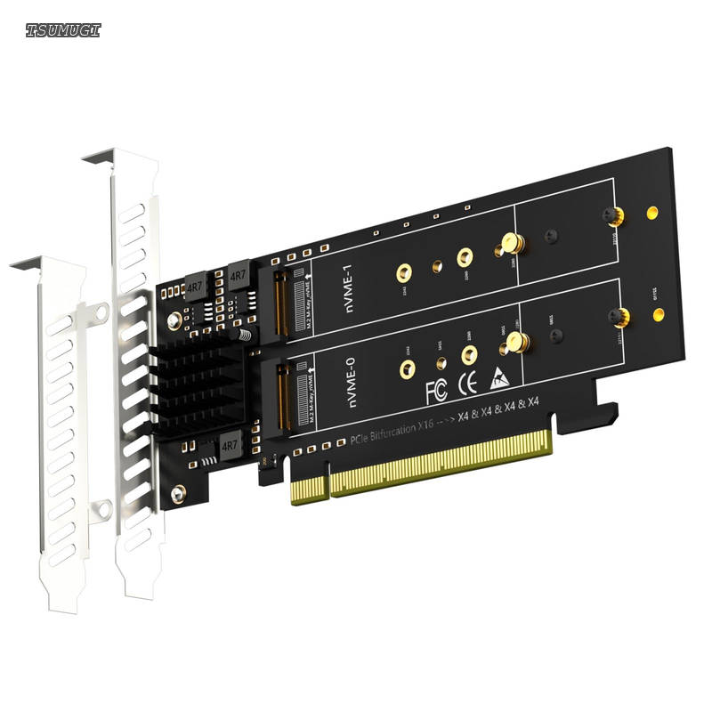 【送料無料】PA41 4 枚 M.2 PCIe 4.0 変換アダプタ（4 枚 NVMe SSD 対応）M.2 NVMe RAID 対応 PCIe 分岐機能非対応