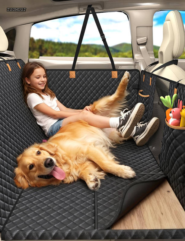 Rakuten - 【送料無料】犬用ドライブシート 後部座席用 ペットドライブシート 車 犬 シート 犬 車用 シートカバー ペットドライブボックス 代用【座席硬化?落ち防止設計】可視メッシュ窓 6枚ハードボード入り 防水 防汚 耐摩耗 滑り止め 多層構造 収納ポケット付き
