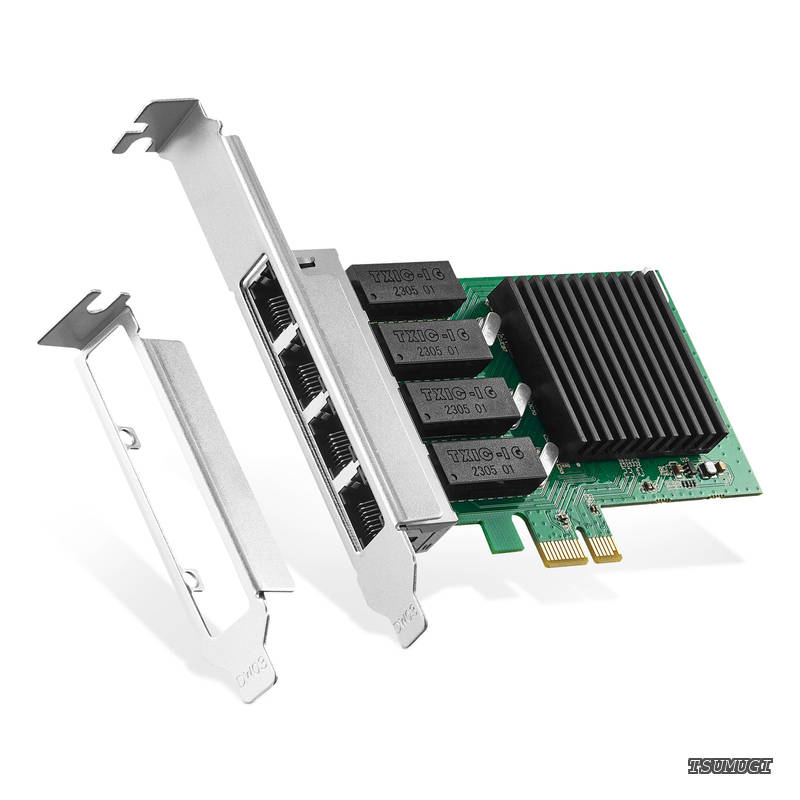 4ポート ギガビット PCIe ネットワークアダプター RT8111H コントローラー 1000/100Mbps Binardat Ethernet LAN NICカード Windows/Linux/Mac用