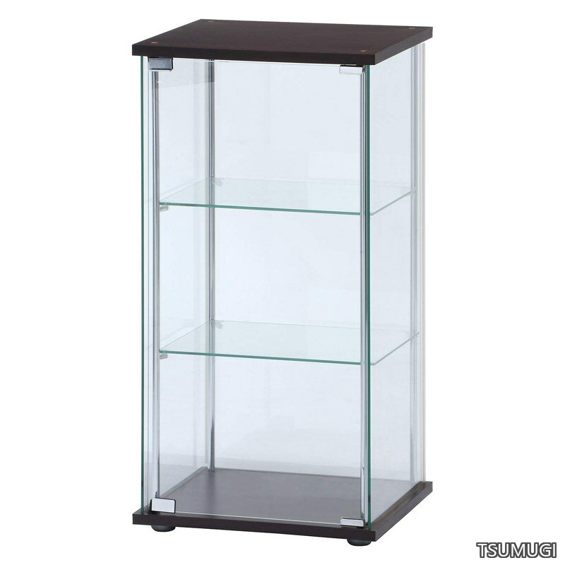 【送料無料】コレクションケース フィギュアケース 3段 幅42.5×奥行36.5×高さ86cm ブラウン 強化ガラス 全面ガラス 組立商品 96049