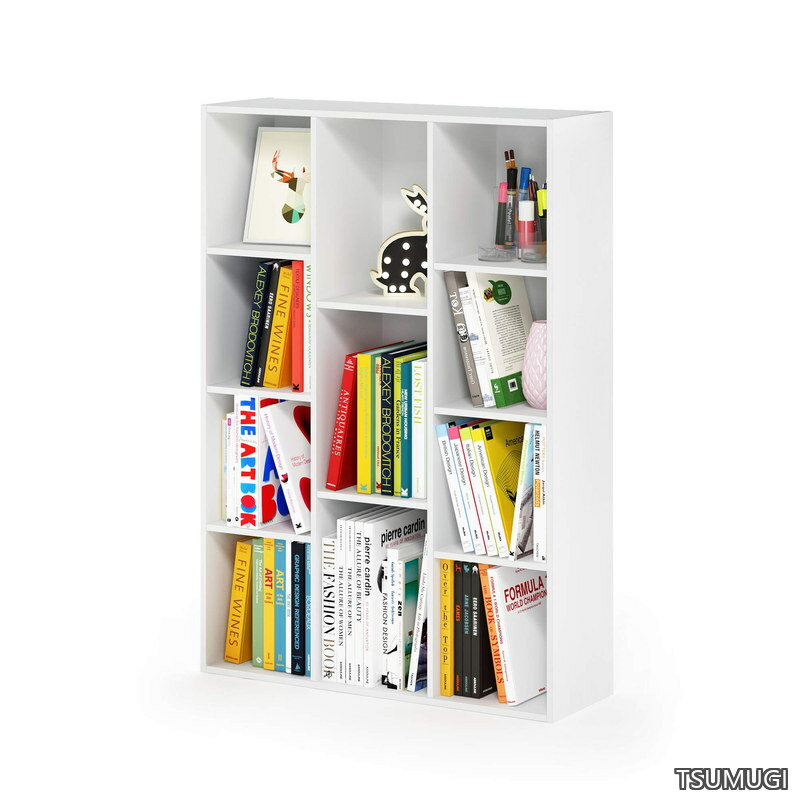 【送料無料】LUDER 本棚 11キューブ 幅27.9×奥行23.9×高さ73.9cm ホワイト リビン...