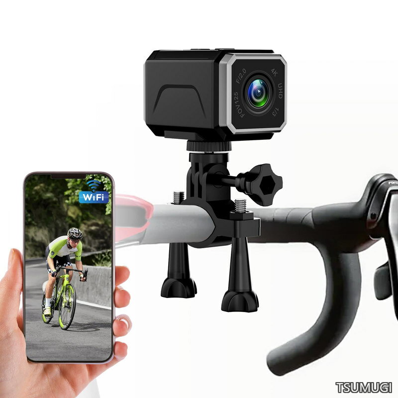 【送料無料】バイクドライブレコーダー GPS搭載 スマホ連携 4K UHD 自転車ドラレコ フロント用 ドライブレコーダー 二輪車 800万画素 充電式 IP65常時録画 ループ録画 ミニ スポーツ ビデオ カメラ アクションカメラ 手ブレ防止 ループ録画 ハンドルバー用 日本語説明書付き