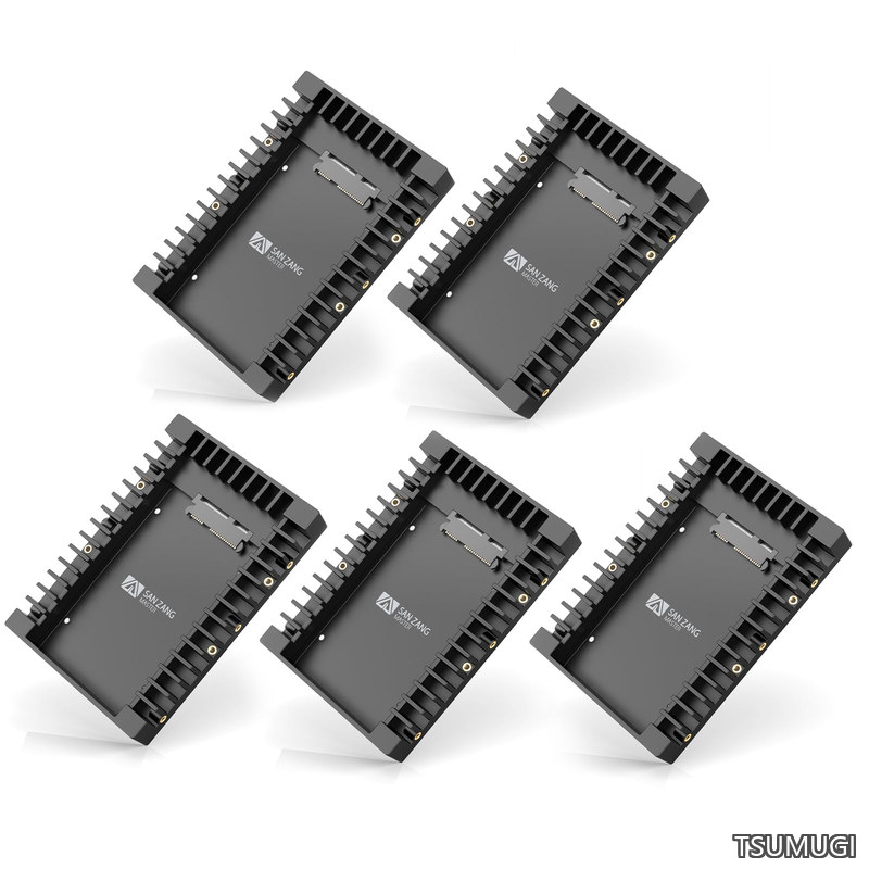 [무료 배송] MASTER 2.5 3.5 변환 마운터 HDD / SSD 용 변환 브래킷 하드 디스크 케이스 2.5 인치 3.5 인치 변환 5 점 세트 sata 인터페이스 내장 방열 디자인 핫 스왑 지원 ABS 플라스틱 나사 포함 [5PCS]