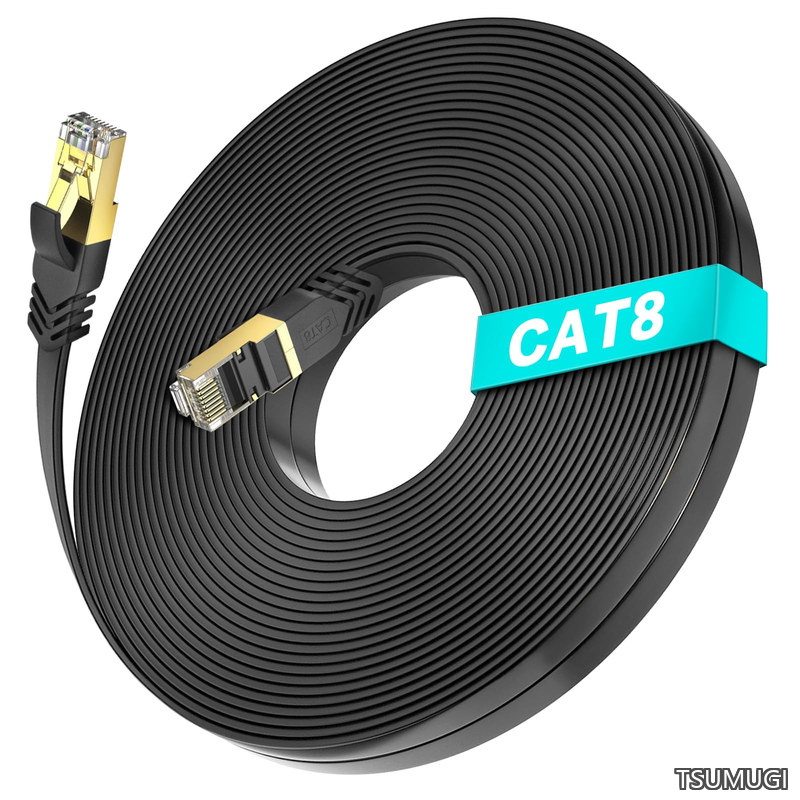 15m CAT8 PoE防犯カメラ対応 Soohut 高速 40Gbps/2000MHz カテゴリー8 ランケーブル LLDPE被覆 PoE防犯カメラ対応 屋外用 LAN ケーブル 爪折れ防止 RJ45 コネクタ インターネット (ブラック 15m)