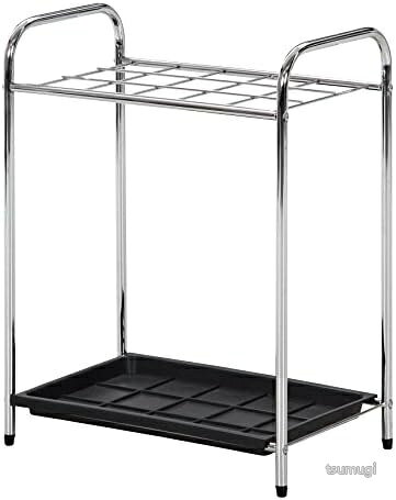 【送料無料】傘立て 15本収納 スリム 幅47.5cm 高さ62cm クロムメッキ スチール製 耐荷重 玄関 省スペース おしゃれ 組立簡単 プレゼント