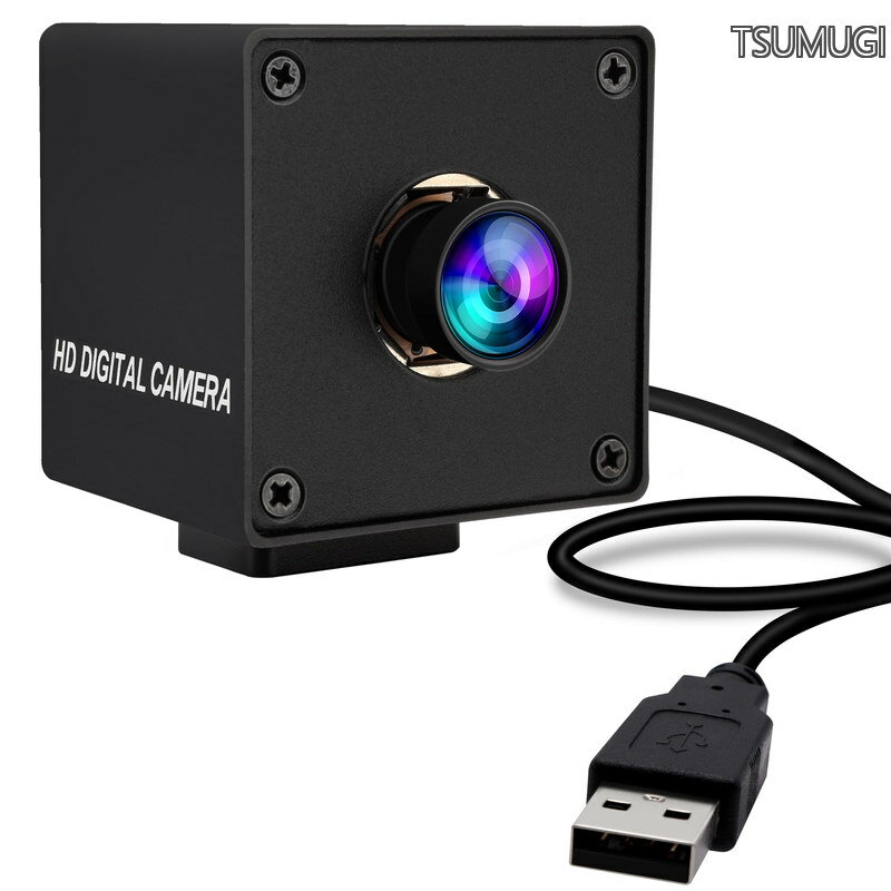 1080P 120fps USB カメラ (コンピューター用) 12MP 広角 PC カメラ 高速ミニ UVC USB2.0 Web カメラ (デスクトップ コンピューター用) 産業用 USB セキュリティ カメラ ミニ Lightburn カメラ Raspberry Pi 用 (100度低歪みレンズ)