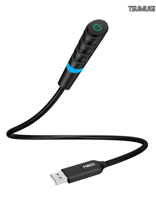 【送料無料】USB PC マイク ミュートボタン ノイズキャンセリング ピンマイク 無指向性 高感度 360°集音 角度調整可能 フレキシブルアーム コンパクト 外付けマイク 有線 多人数 WEB会議 通話 録音に Skype ZOOM You Tube