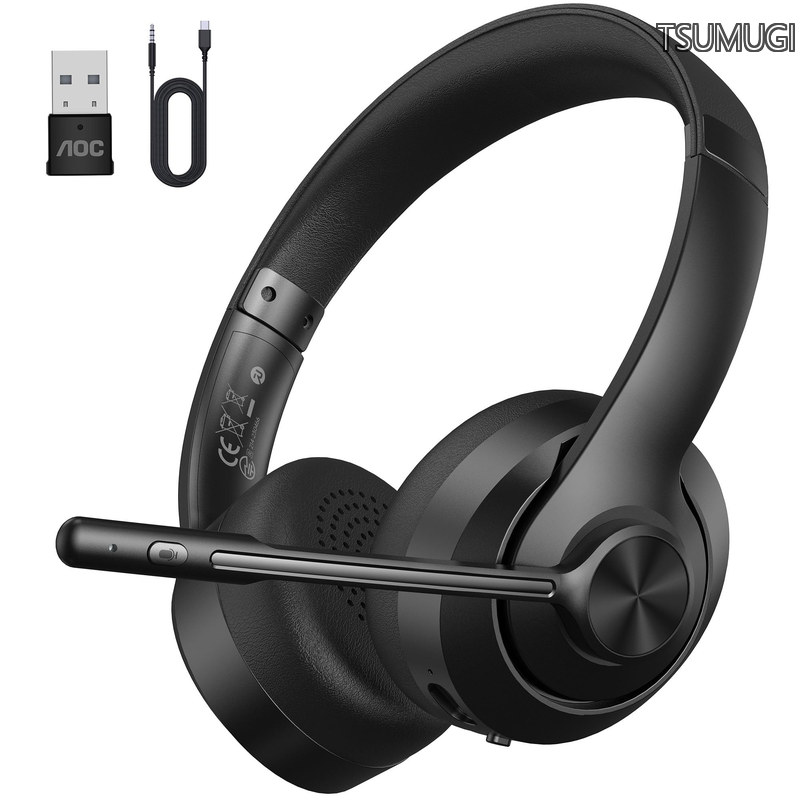 【送料無料】ワイヤレスヘッドセット マイク付き 3WAY接続 Bluetooth5.4/USB/有線 マイクミュート機能付き AIノイズキャンセリング 軽量設計 装着快適 270度回転マイク コールセンター/オンライン授業/在宅勤務/通話/テレワーク/会議用/PC用対応 Skype?Zoom?Teams対応 ワイヤ