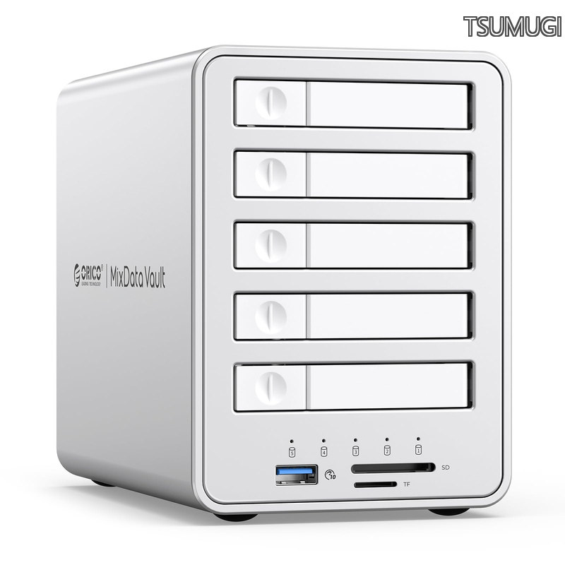 【送料無料】オールフラッシュ SSDケース 5台 8TB*5 RAIDケース 10Gbps USB3.2 Gen2接続 7-9.5mm 2.5インチSSD/HDD対応 デイジーフェイス機能付き アルミ合金制 SSD 外付けケース USB3.2 10Gbpsポート*2 SD/TFカードリーダー 8858RC3