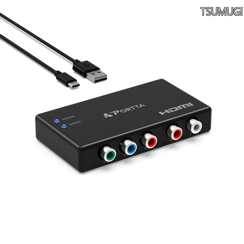 【送料無料】アナログ コンポーネント RGB 入力 to HDMI出力 変換 コンバーター 5 RCA YPbPr to HDMI Video Converter RGB to HDMI Adapter Compatible with PS2 PS3 Wii DVD Xbox 360 HDTV Monitor Projector