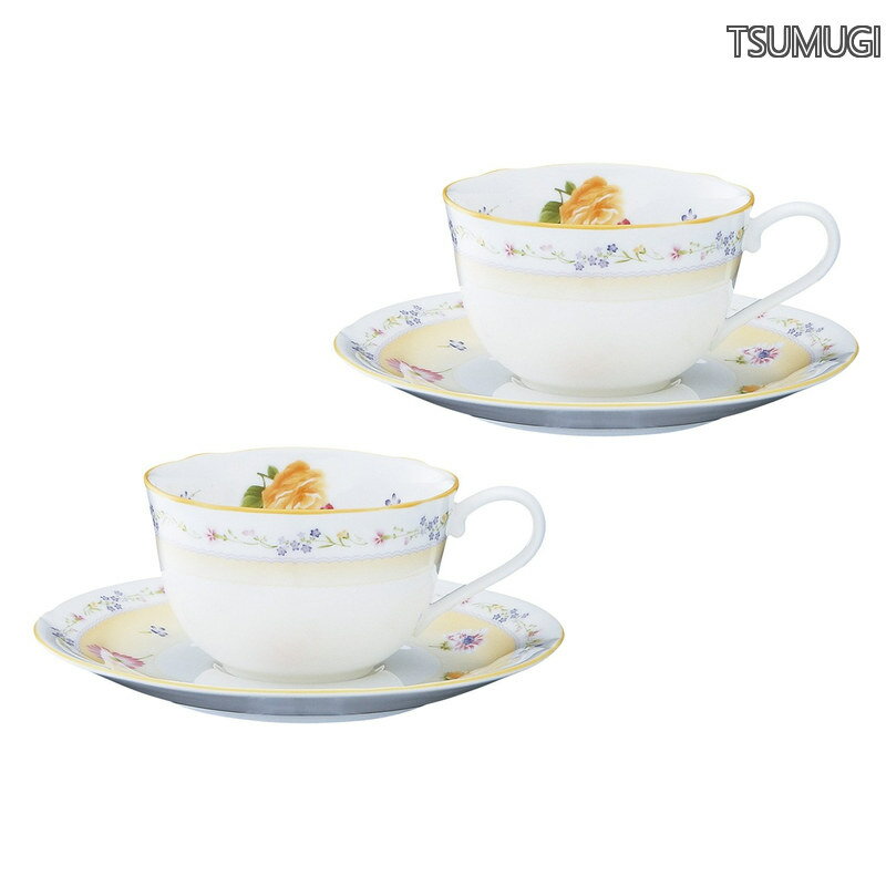 【送料無料】ノリタケ カップ & ソーサー ( ペアセット ) ( コーヒー ティー 兼用) 220cc ジュヌフレール 電子レンジ対応 2客 ボーンチャイナ P59387A/4620
