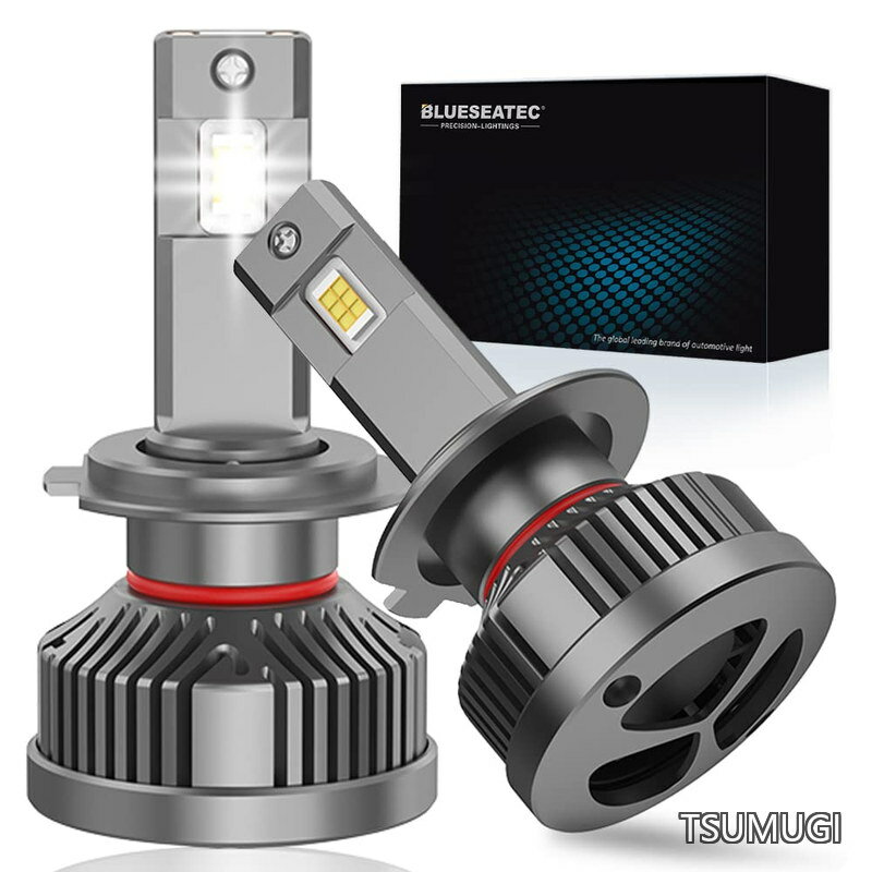 Rakuten - 【送料無料】H7 LED ヘッドライト 爆光 22000LM 60W 6500K ホワイト 新車検対応 H7 LEDバルブ 角度調整可能 純正同サイズ ポン付け キャンセラー内蔵 12V/24V車対応(HV車/EV車対応) ノイズ対策済 0.1秒起動 無加工 2個入